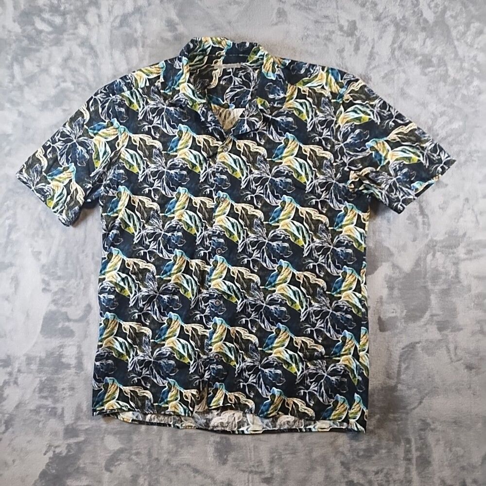 Vintage Codice Hawaiian Leaf Shirt Men's Size Small Colorful Cruise Shirt